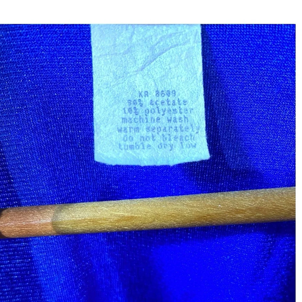 VTG Harcourt Robe Mens OS Royal Blue Tie Belt USA Made Pockets Soft Fleece Lined